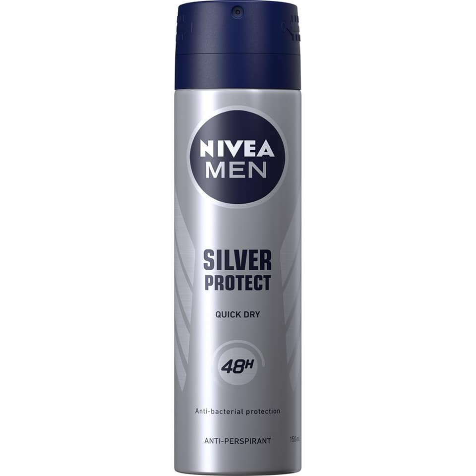 (CHÍNH HÃNG) Xịt ngăn mùi Nivea Men phân tử bạc ngăn khuẩn gây mùi vượt trội 150ml