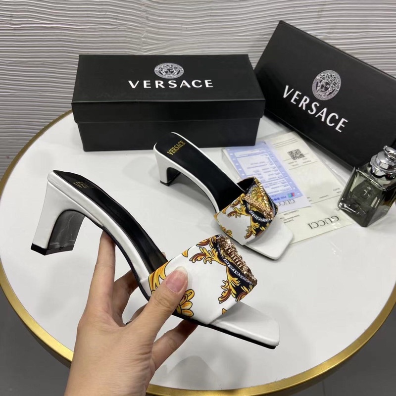 Guốc versace quai hoạ tiết gót dẹt fullbox