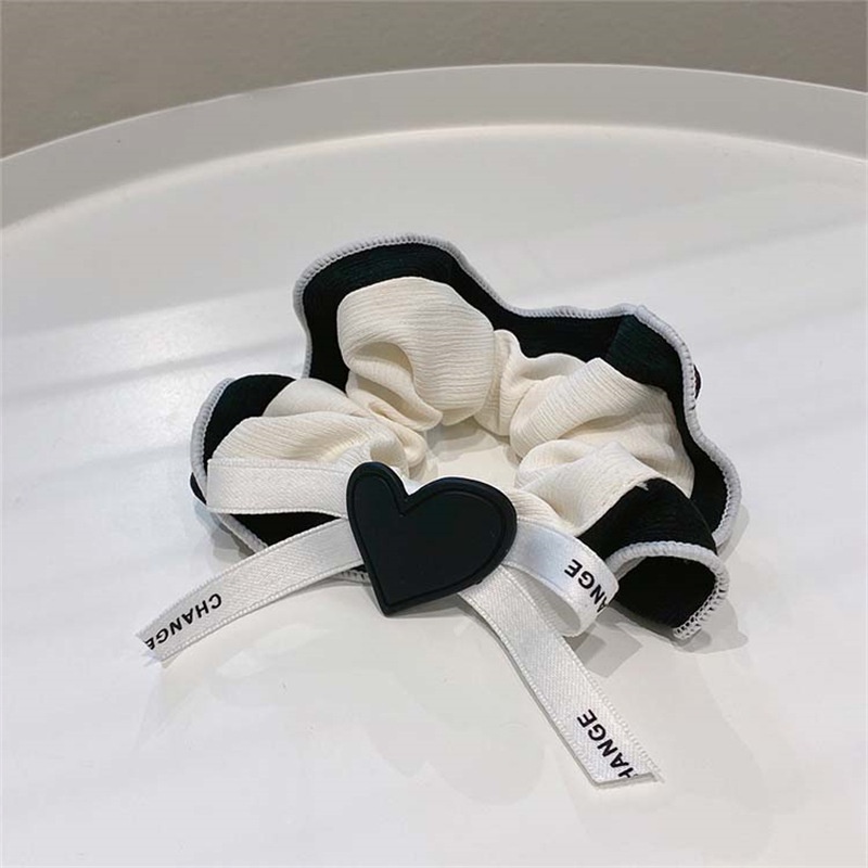 Dây buộc tóc hình nơ màu đen cỡ lớn phong cách cổ điển thanh lịch