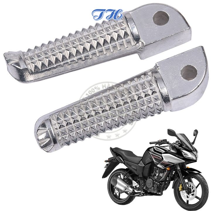 Gác chân xe máy Ya ma ha mẫu Trusty màu bạc lỗ to hơn