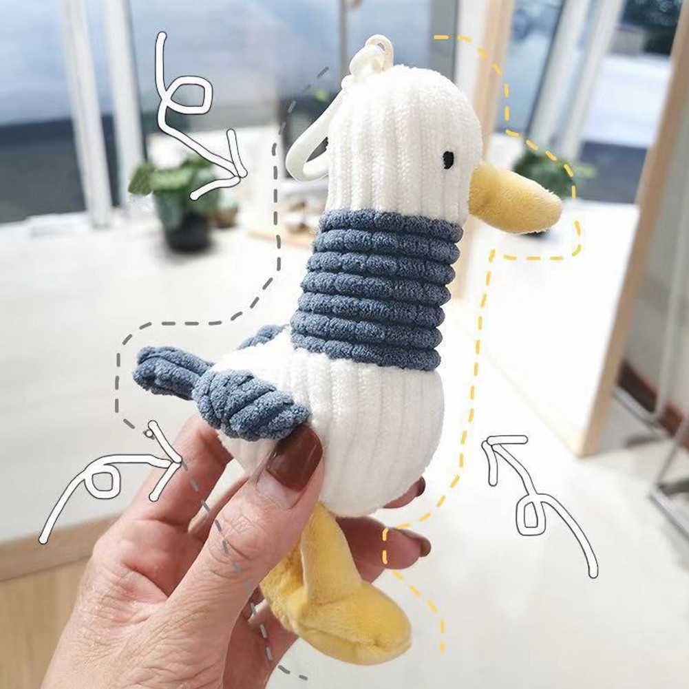 Móc chìa khóa vịt nhồi bông nhiều màu sắc dễ thương