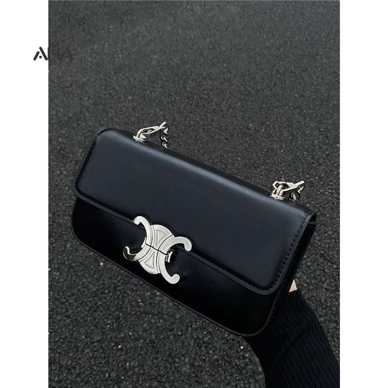 Túi xách AHA official hình chữ nhật cỡ nhỏ phối dây đeo sợi xích phong cách phương Tây thời trang cao cấp cho nữ