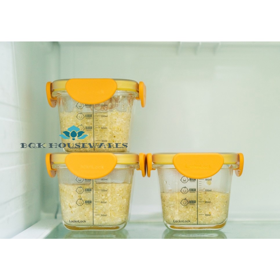 Set hộp thủy tinh chia vạch nắp nhựa tritan 260ml - LLG510S3