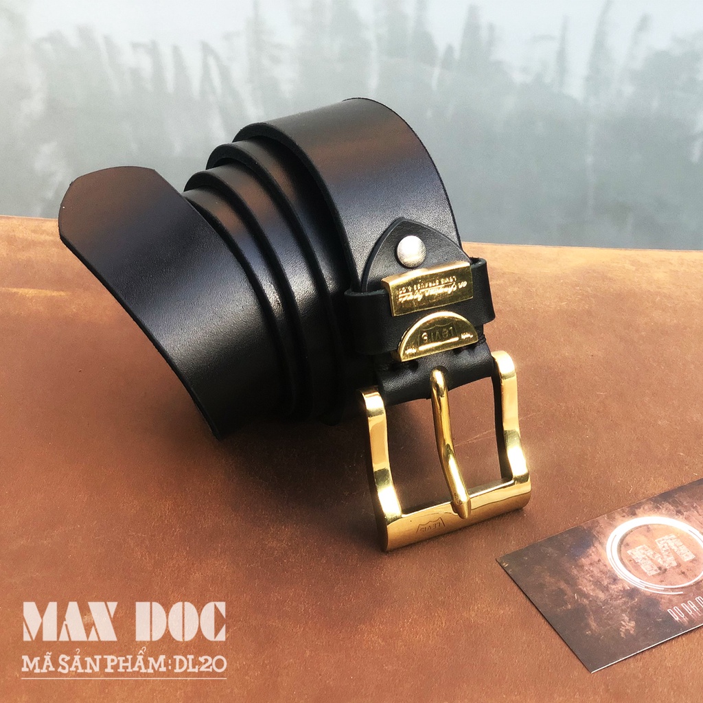 Thắt Lưng Da Dành Cho Nam, Thắt lưng Da Bò nguyên miếng  DL20 - Tặng kèm cây đục lỗ dây lưng - Max Độc