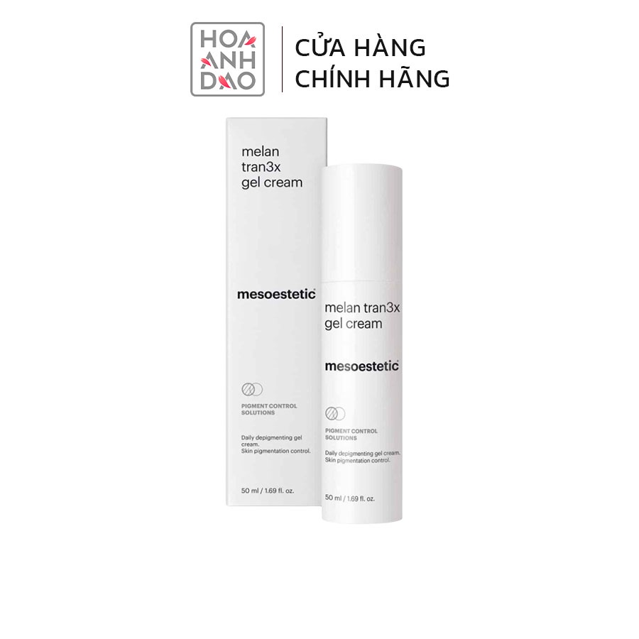 Kem giảm nám và ngăn ngừa hình thành sắc tố da dạng gel Mesoestetic Melan Tran3x Gel Cream