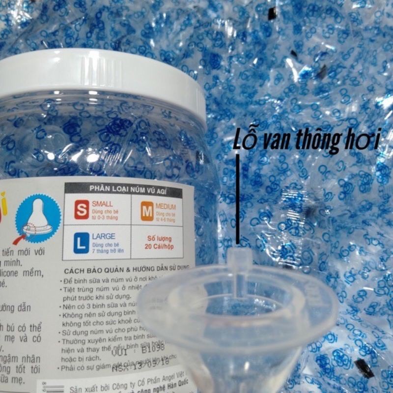 Núm Vú Bình Sữa Cổ Hẹp , Núm Ty Thay Bình Sữa Agi (đủ size S/M/L)