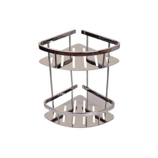 kệ góc nhà tắm 2 tầng inox 304 bóng