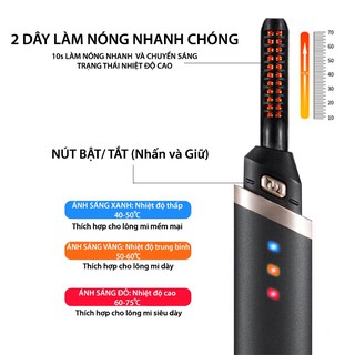 Máy Uốn Mi Curl 🔰HOT🔰 Uốn Mi Cong Tự Nhiên, 3 Chế Độ Tích Hợp Sạc Điện Cổng USB [BẢO HÀNH 6 THÁNG]