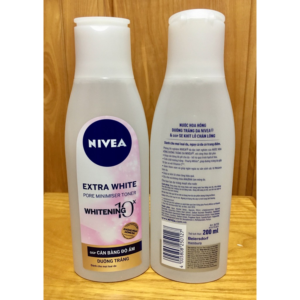 Nước Hoa Hồng Dưỡng Trắng Da Nivea dành cho mọi loại da 200ml hàng chuẩn