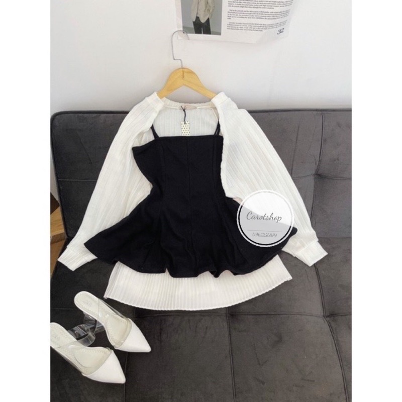 áo 2 dây xoè 8 mảnh - hình thật Carotshop