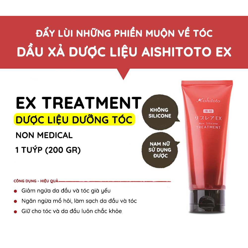 Dầu xả ủ tóc chống rụng tóc Nhật Bản Aishitoto EX Hair Treatment 200g