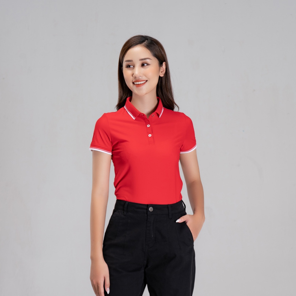 Áo thun polo nữ YODY airy cool phông cổ bẻ tay ngắn bo kẻ mềm mịn thấm hút mồ hôi siêu mát APN4014