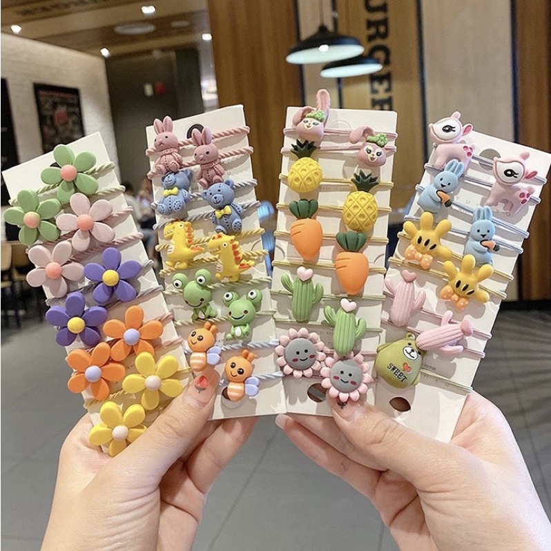 Set 10 Dây Buộc Tóc Cho Bé Gái Dễ Thương