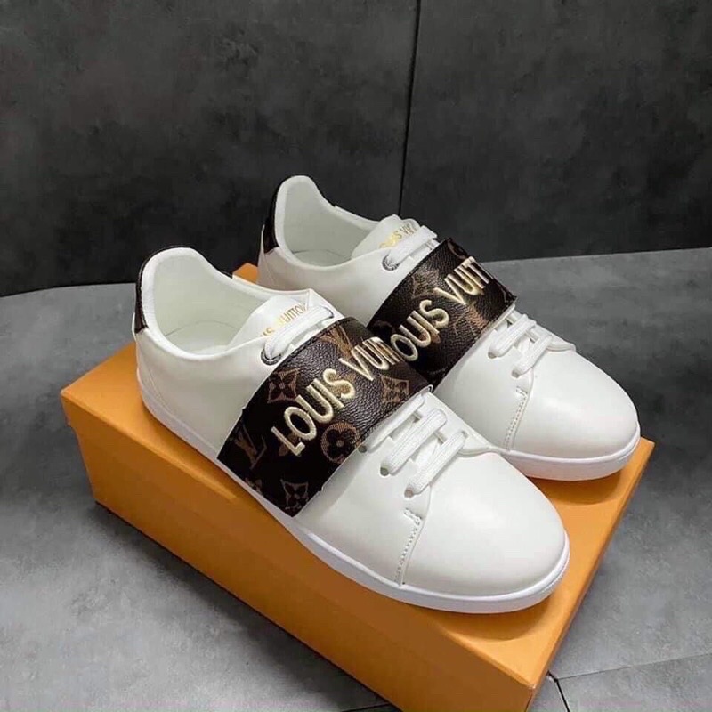 [ Full Box ] Giày Slipon LV Trắng đế Cao Su - Giày Slipon Nam