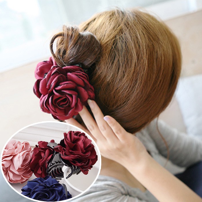 9cm hoa trà lụa hàn quốc hoa handmade cài áo phụ kiện tóc