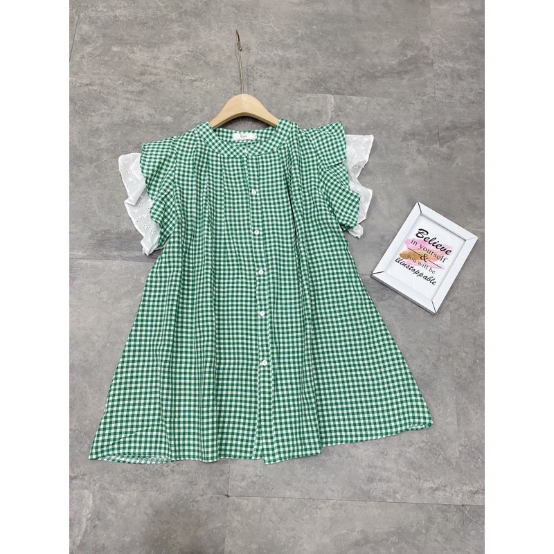 [Siêu Hot] Váy Kẻ Xanh Dáng Babydoll Siêu Xinh Có Ảnh Thật Kèm Video | BigBuy360 - bigbuy360.vn