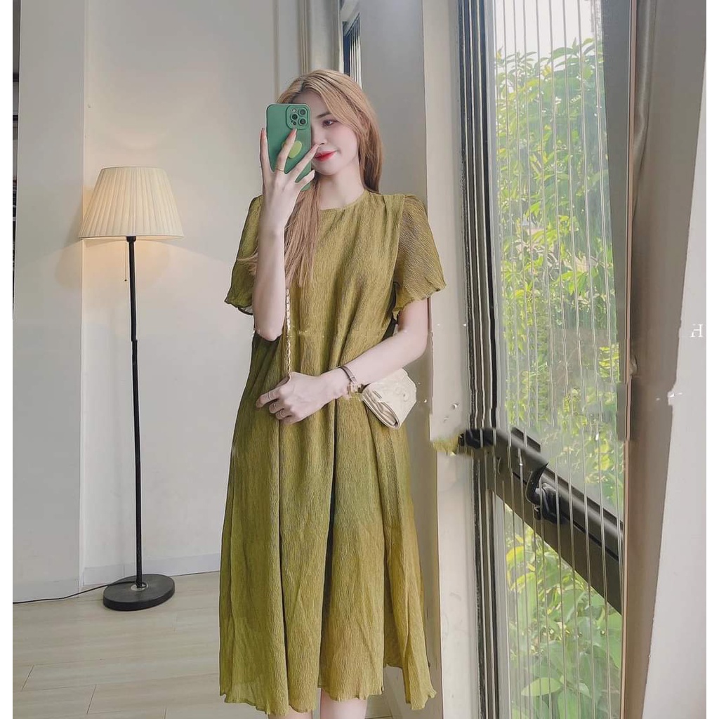 Váy Bầu Đầm Bầu Xếp Ly  Voan Lụa 2 Lớp Mặc Đi Dự Tiệc Đi Làm Công Sở Đi Chơi Mùa Hè Thu MB558 ChiUn Store