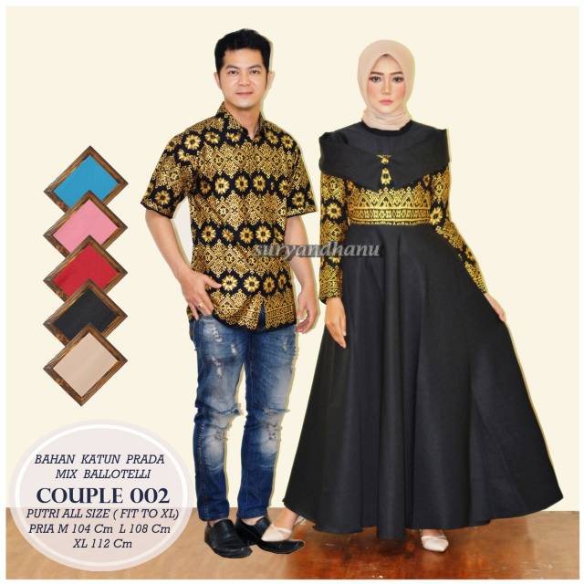 Đầm batik Cặp Đôi sarimbit batik Dự Tiệc Lễ Đính Hôn Quần Áo Cho Cặp Đôi 002