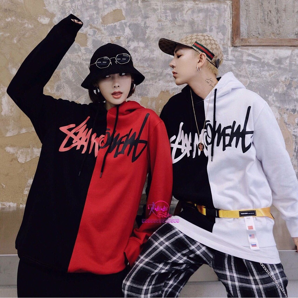 Áo khoác dù cá tính 2 màu đối lập, áo gió vảy sơn tia sét form rộng