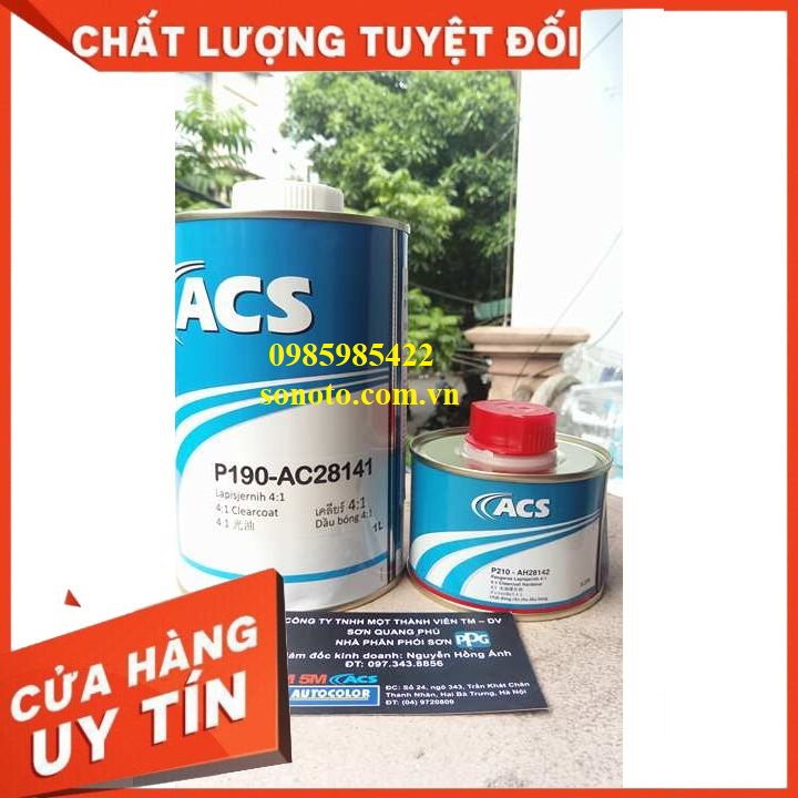 Dầu bóng P190-AC28141 hãng ACS Malaysia nhanh khô tỉ lệ 4:1 ( Sơn oto xe máy )