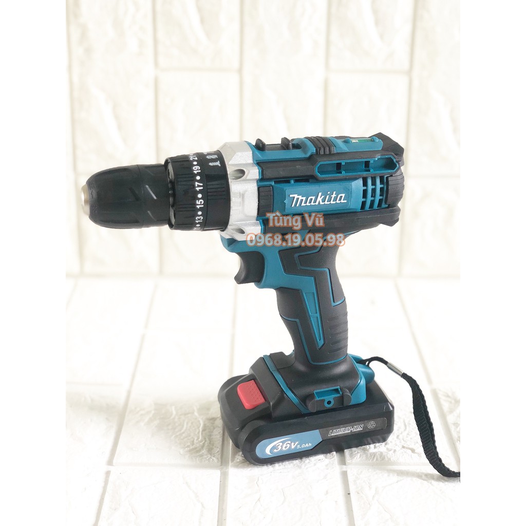 Máy khoan Makita 36V, Tặng phụ kiện 24 món, bảo hành 12 tháng, pin lỗi 1 đổi 1 trong 6 tháng