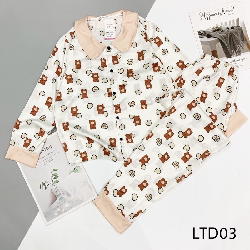 [Hàng Cao Cấp Có Size] Bộ Pijama Lụa Satin - Đồ Bộ Mặc Nhà Dài Tay Thu Đông Chất Vải Mềm Mại An Toàn