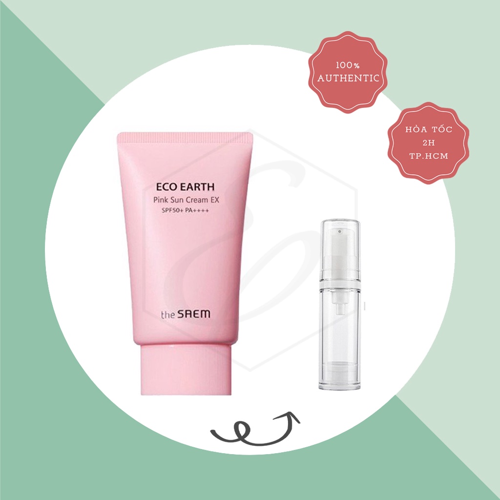 [NEW 2021] Kem Chống Nắng The Saem Eco Earth Power Pink Sun Cream EX SPF50+ PA++++ - 50g