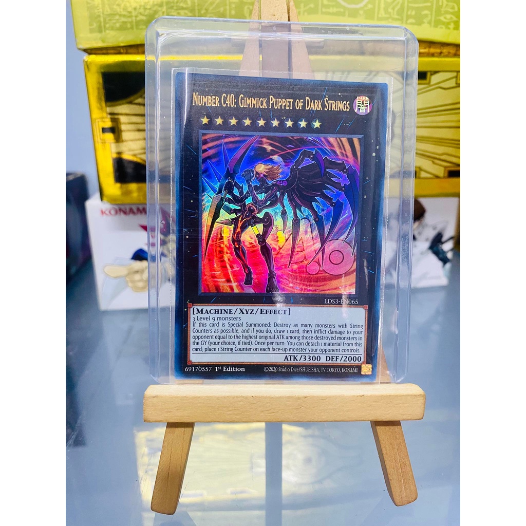 Lá bài thẻ bài Yugioh Number C40 Gimmick Puppet of Dark Strings - Gold Secret Ultra Rare - Tặng bọc bài nhựa bảo quản