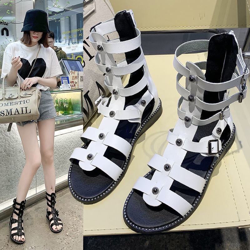 Giày Cao Gót Sandal Nữ Cổ Cao Phong Cách Chiến Binh La Mã