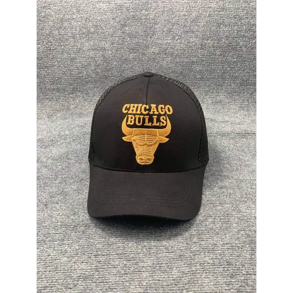 Mũ lưỡi trai logo trâu vàng cá tính ♥️FREESHIP♥️ Nón kết phối lưới CHICAGO BULLS