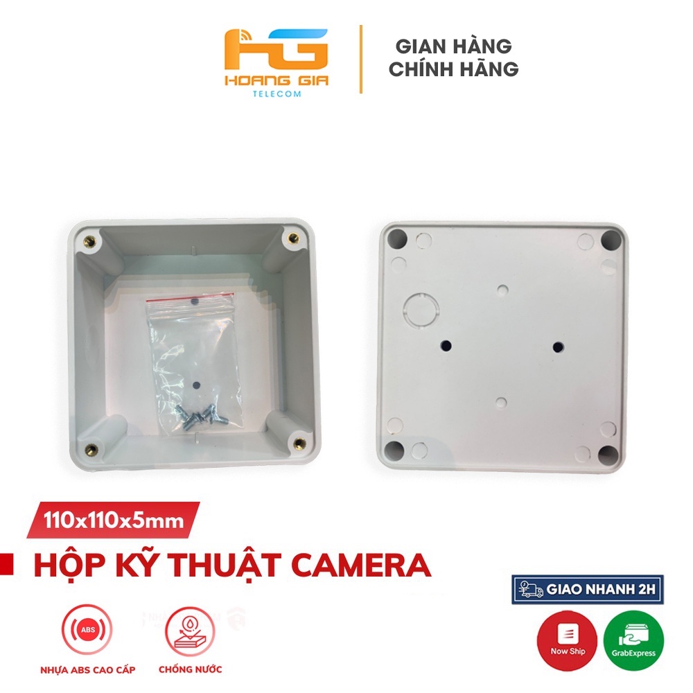 Hộp Kỹ Thuật Lắp Camera Quan Sát Chống Nước Mưa Nắng Kích Thước 11*11*5 Chốt Đồng