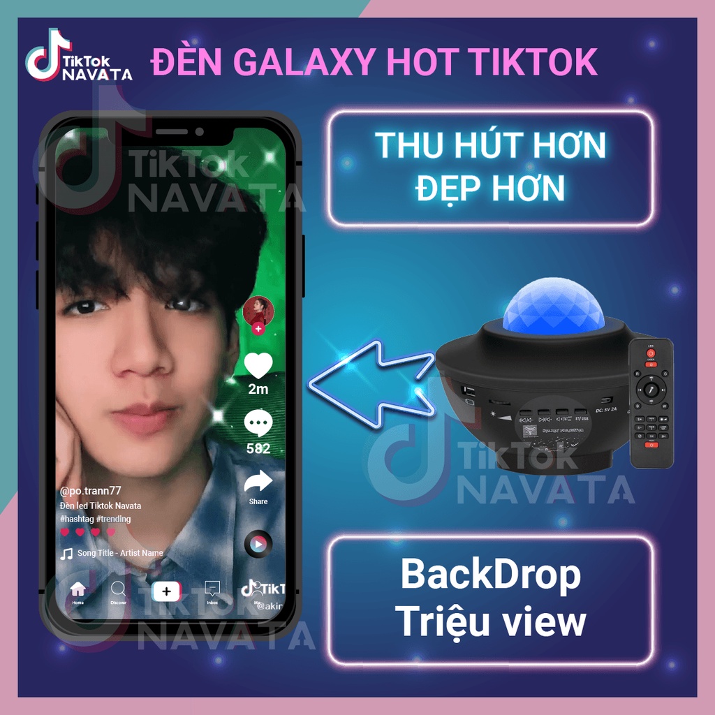 Đèn Led GALAXY TikTok đèn trần ngàn sao hot Tiktok Led thiên hà galaxy vũ trụ trang trí phòng ngủ hoặc quay video | BigBuy360 - bigbuy360.vn