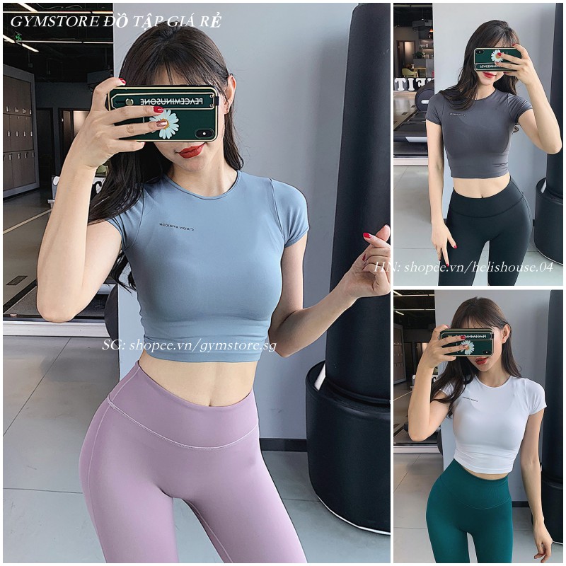 Áo tập gym nữ ❤️𝐒𝐈𝐄̂𝐔 𝐗𝐈̣𝐍❤️ áo croptop ôm dáng body co giãn vải mịn mát bền đẹp cho nữ tập thể thao 𝐆𝐘𝐌𝐒𝐓𝐎𝐑𝐄 2021