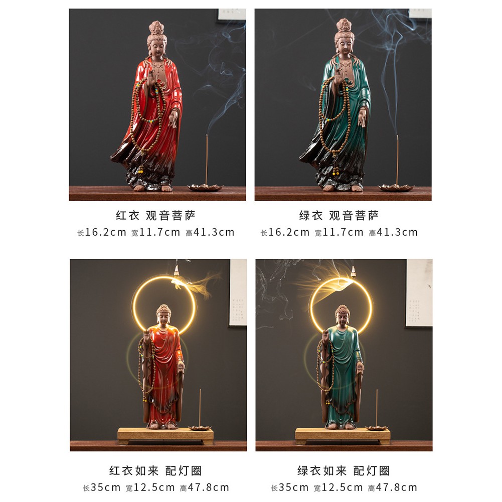 Tượng gốm Như Lai, Phật Thích ca- Quan Âm Bồ Tát- Tượng gốm tử sa trang trí decor không gian tịnh tâm