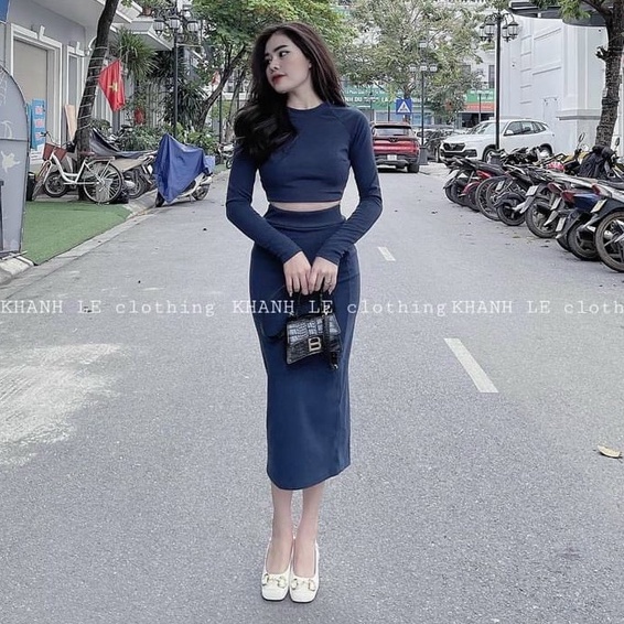 Set áo chân váy body siêu tôn dáng - Hàng L1