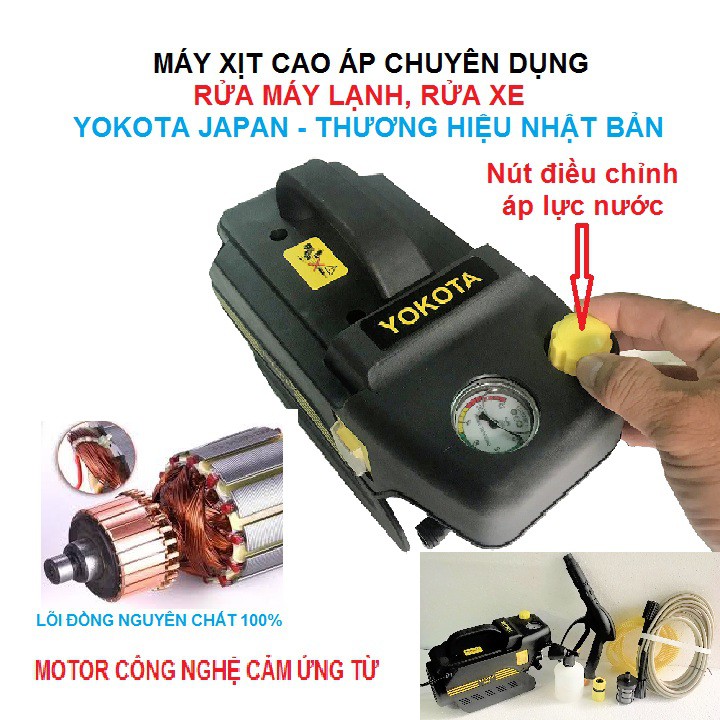 MÁY XỊT CAO ÁP CHUYÊN DỤNG-RỬA MÁY LẠNH, RỬA XE - YOKOTA JAPAN -THƯƠNG HIỆU NHẠT BẢN