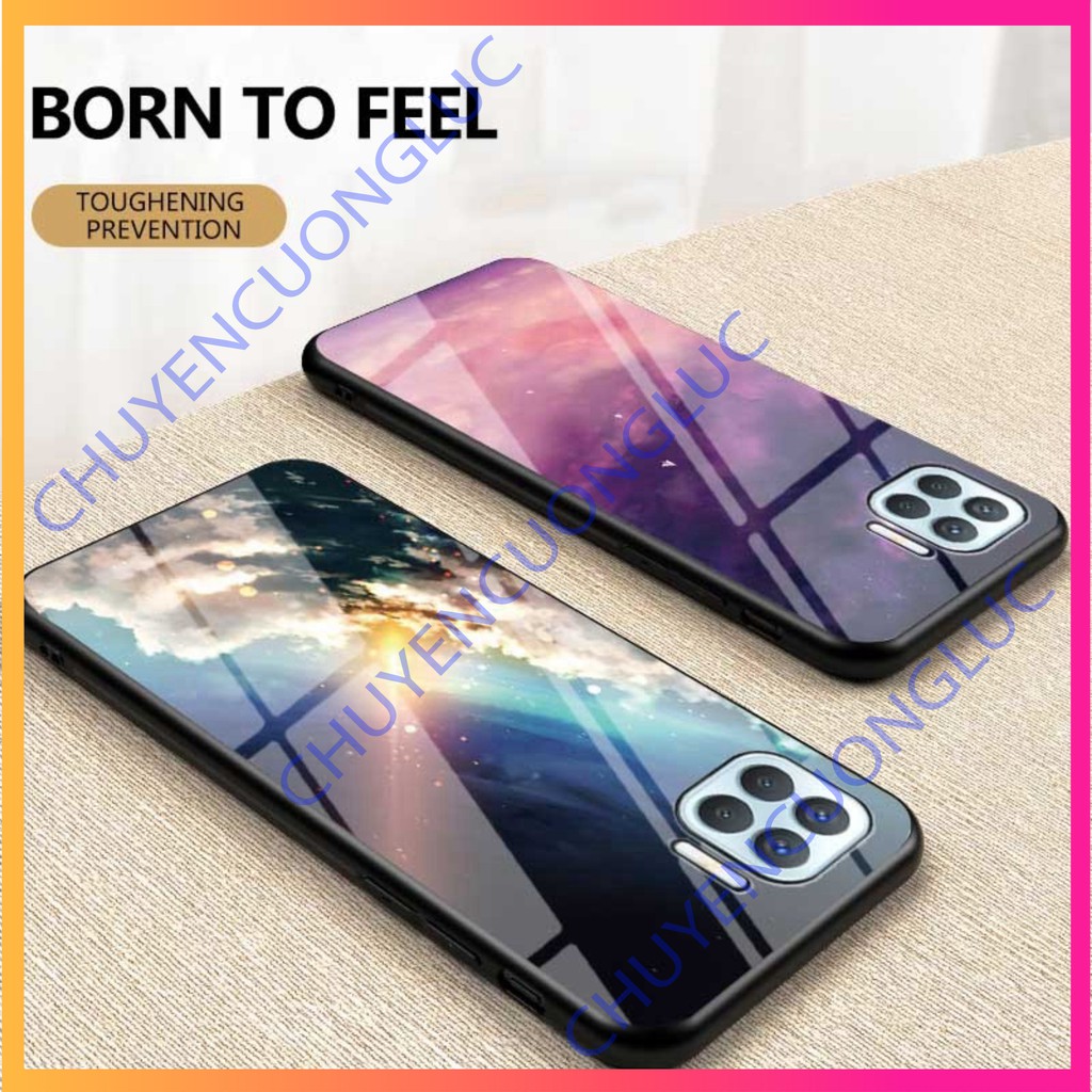 [HOT] Ốp lưng kính Oppo A93 A15 A92 A52 Họa Tiết Vân Đá đẳng cấp