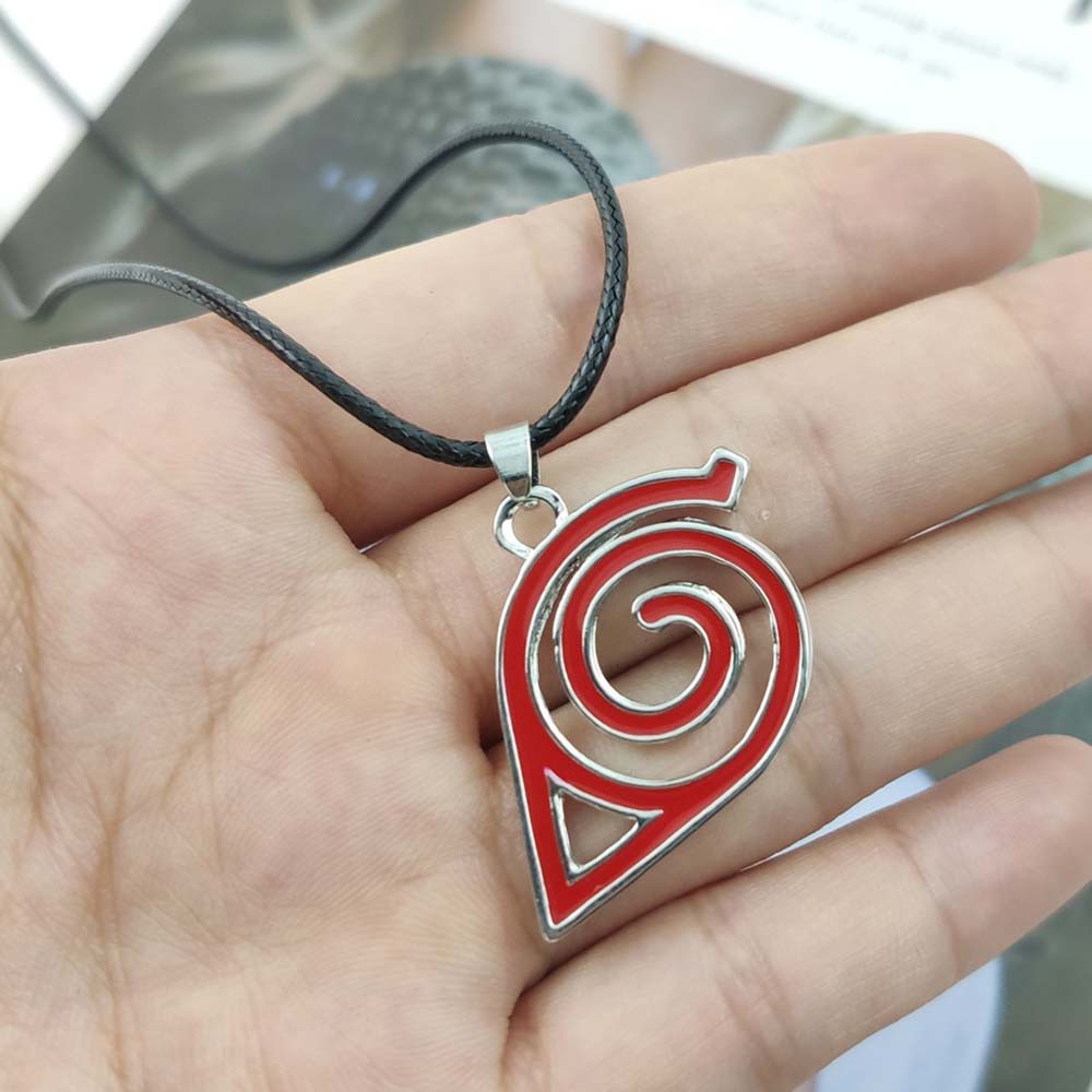 JARRED Metal Pendant Necklace Japanese Anime Cosplay Props Anime NARUTO Gift Kakashi Leaf Village Konoha Jewelry Unisex Uzumaki Naruto Uchiha Itachi Symbol Logo/Multicolor