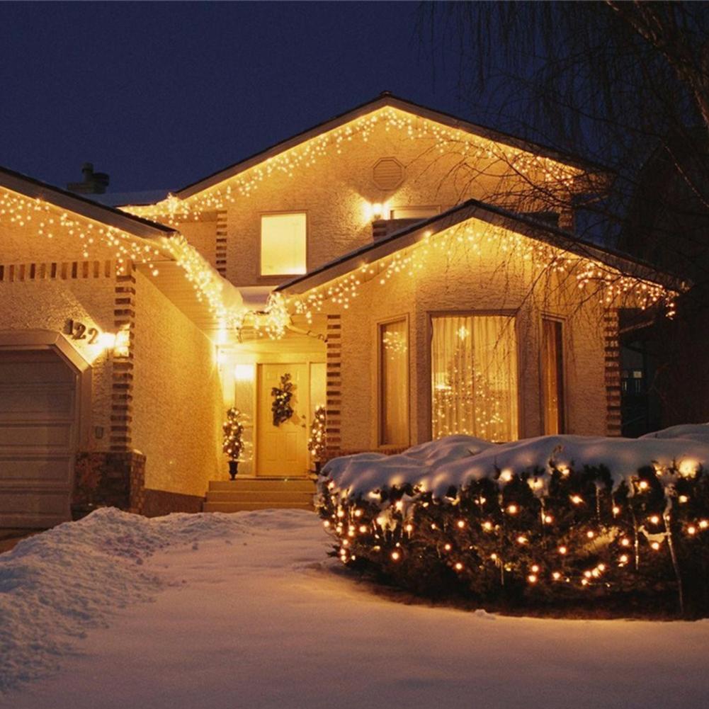 Trang trí ngoài trời Giáng sinh Đèn LED dây 4m * 0,6m Rèm thả cổ tích Ánh sáng biểu tượng 110V / 220V