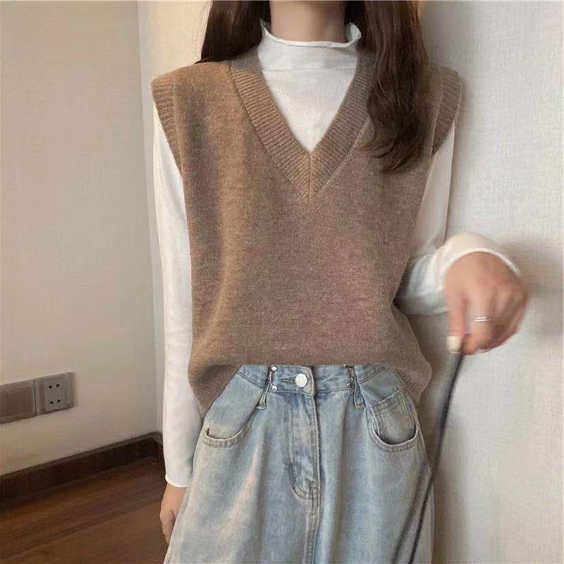 Áo len không tay thời trang mùa thu Hàn Quốc mới dễ phối đồ cho nữ