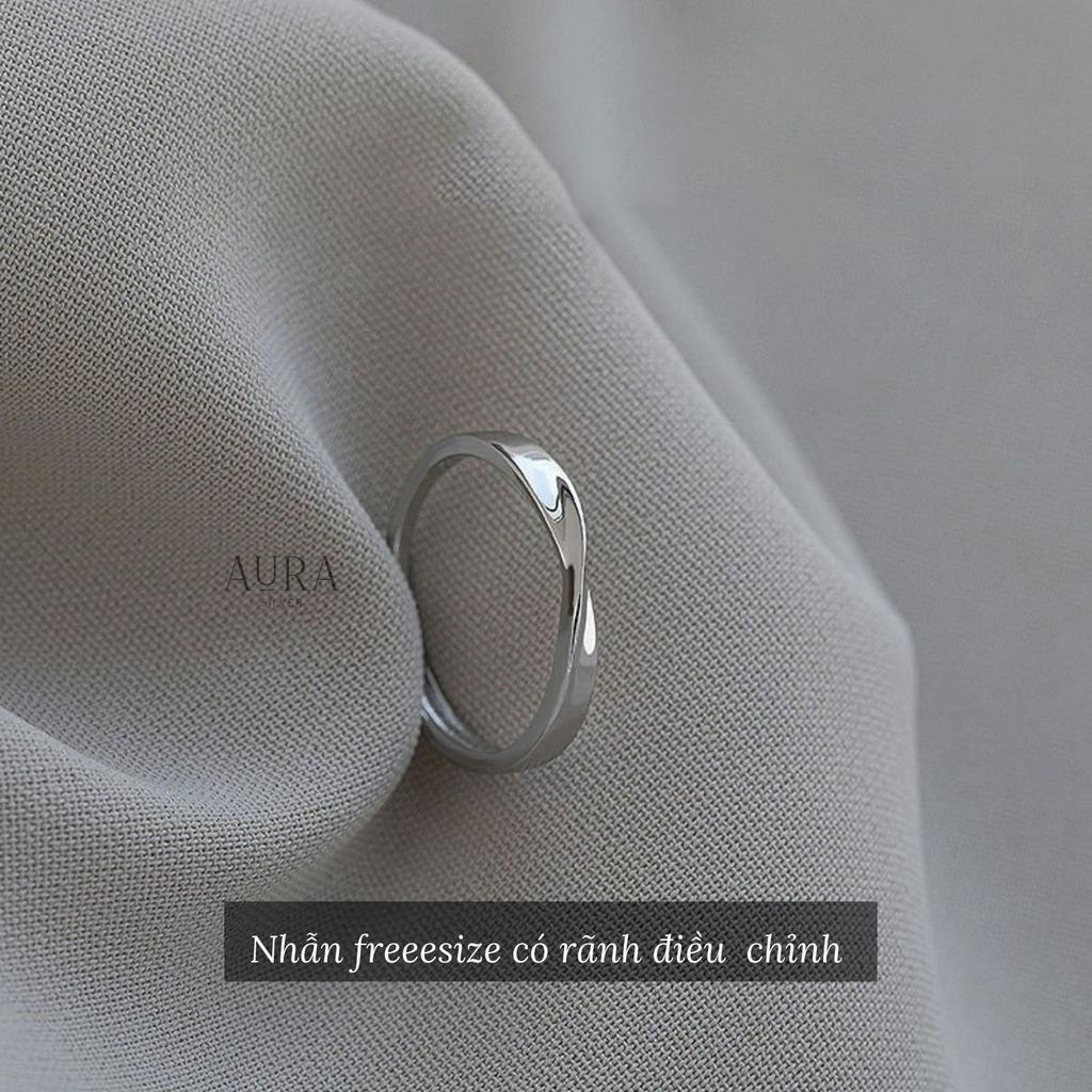 Nhẫn bạc nữ 925 nhẫn nữ Freesize Twist AURASILVER N45