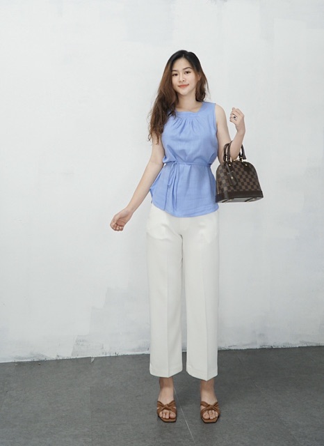 [Mã FATHANG5 giảm 10K đơn 50K] Áo Linen lụa sát nách form bầu siêu xinh. Hình thật shop chụp