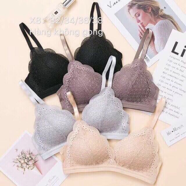 Áo lót đệm mỏng ren hoa đào 34-36-38 A08 BC_CHIC LINGERIE