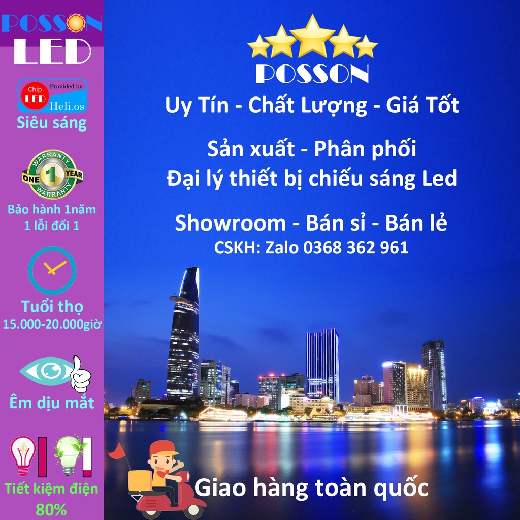 10 Bóng đèn Led 1w bup tròn đui E27 tiết kiệm điện thân kín chống nước trang trí ngoài trời AC220V Posson LL-x1