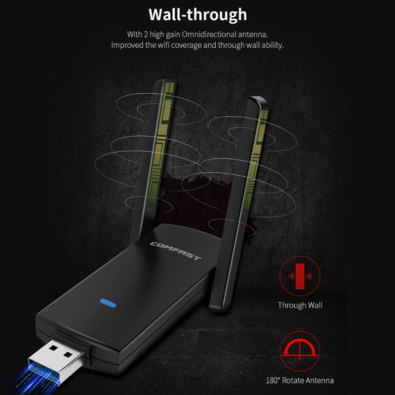 USB thu sóng Wifi băng tần kép 1300Mbps tiện lợi