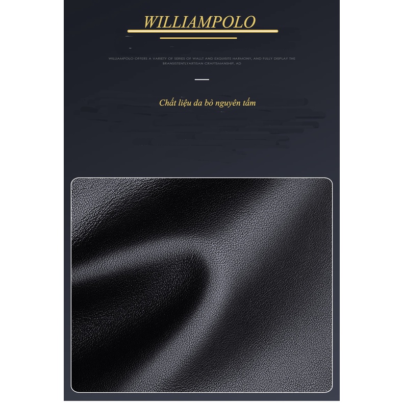 Ví Da Nam Cao Cấp Bóp Nam Da Bò Thật Chính Hãng WILLIAMPOLO -POLO211556