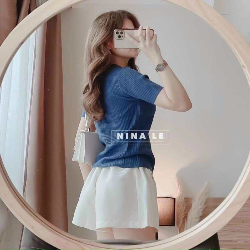 Áo cổ tròn thun gân tay ngắn full màu (A15)