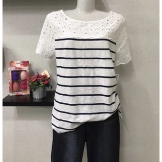 Áo thun sọc ngang - đô ren 💁‍♀️ hiệu karen scott