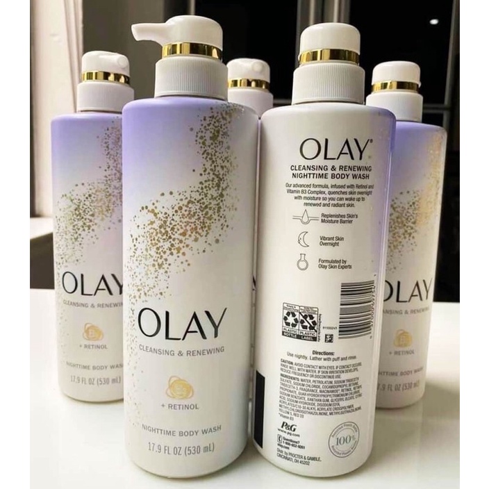 Set 3 chai Sữa tắm OLAY Retinol - Nighttime Body Wash