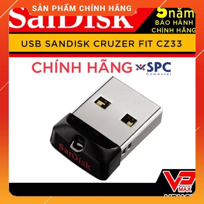 USB 32GB 16GB Sandisk cz33 cho xe hơi bảo hành 5 năm Vĩnh Xuân